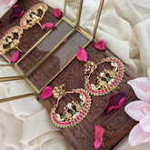 Vriksham Premium AD Stone Designer Bridal Earrings-Red Green & White-G7470